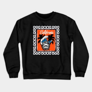 Surfing Beach California Crewneck Sweatshirt